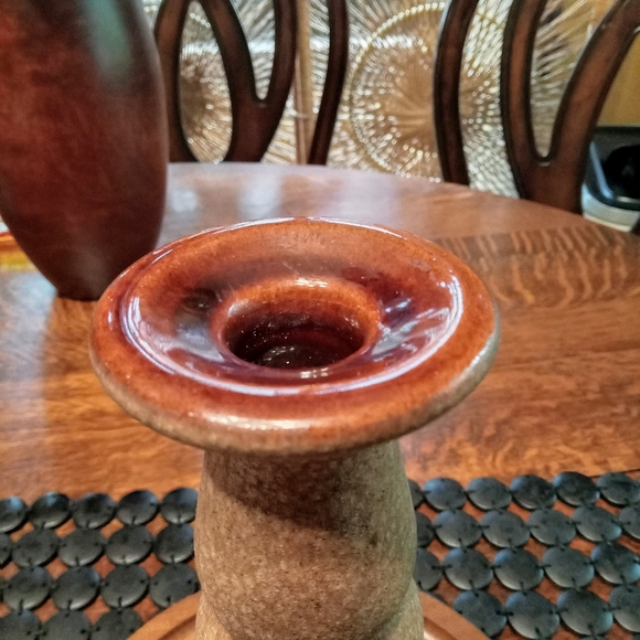 Vintage Royal Haegar Crackled Stoneware Candle Holders - Picture 3 of 7